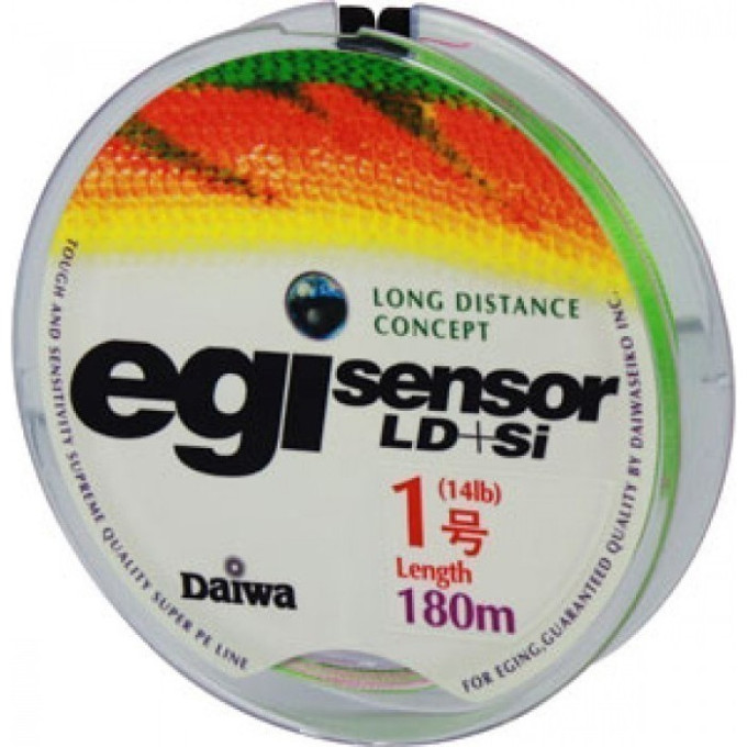 Плетеная леска DAIWA EGI SENSOR LD + SI 0,8-180P 5,5kg ( 180м ) 4960652743594